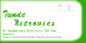 tunde mitrovics business card